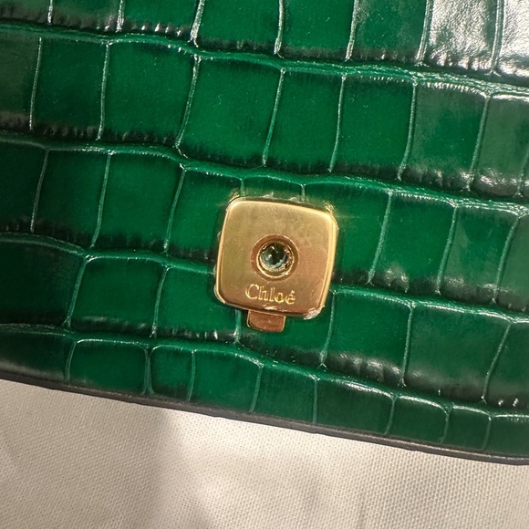 Chloe Mini C Embossed Croc Crossbody Bag - Picture 4 of 16